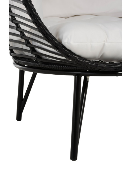 Chaise longue ovale en acier noirJ-Line Chaise longue ovale en acier noirJ-Line