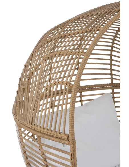 Chaise longue ovale en acier naturelJ-Line