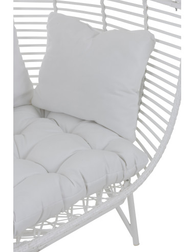 Chaise longue ovale en acier blancJ-Line