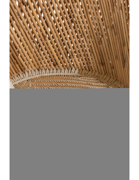 Dossier de chaise en bambou naturel/blanc pour adulteJ-Line Dossier de chaise en bambou naturel/blanc pour adulteJ-Line