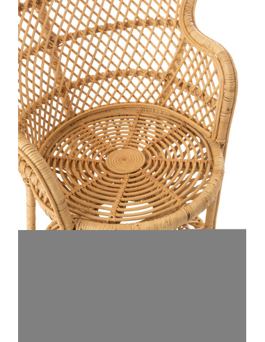 Chaise Paon avec Coussin en Rotin NaturelJ-Line