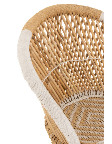 Dossier de chaise en bambou naturel/blanc enfantJ-Line