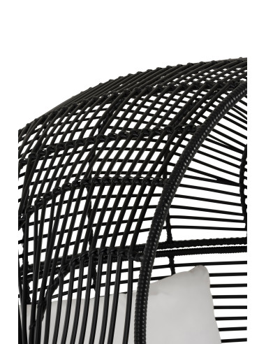 Chaise longue ovale en acier noirJ-Line