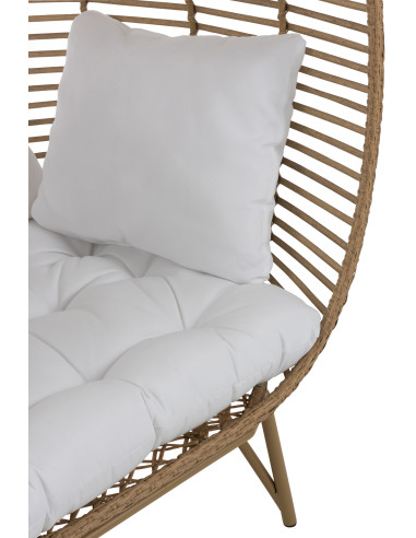 Chaise longue ovale en acier naturelJ-Line