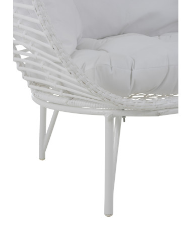 Chaise longue ovale en acier blancJ-Line