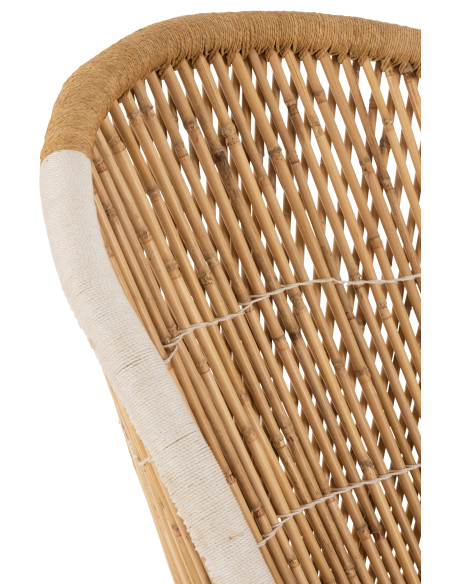 Dossier de chaise en bambou naturel/blanc pour adulteJ-Line Dossier de chaise en bambou naturel/blanc pour adulteJ-Line