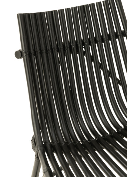 Chaise en rotin noirJ-Line Chaise en rotin noirJ-Line