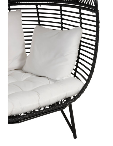 Chaise longue ovale en acier noirJ-Line