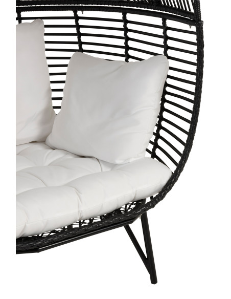 Chaise longue ovale en acier noirJ-Line Chaise longue ovale en acier noirJ-Line