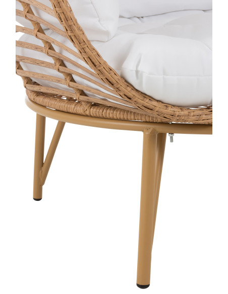 Chaise longue ovale en acier naturelJ-Line