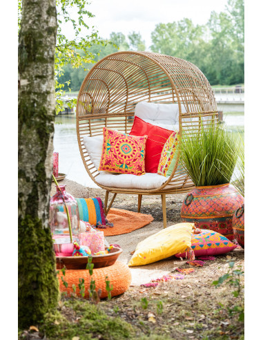 Chaise longue ovale en acier naturelJ-Line