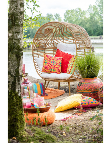 Chaise longue ovale en acier naturelJ-Line