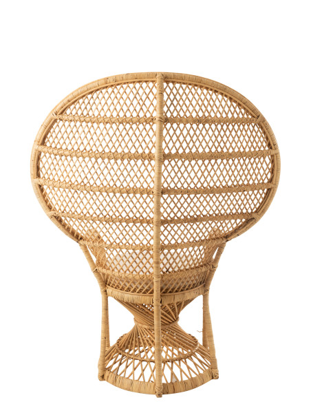 Chaise Paon avec Coussin en Rotin NaturelJ-Line Chaise Paon avec Coussin en Rotin NaturelJ-Line