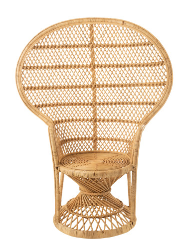 Chaise Paon avec Coussin en Rotin NaturelJ-Line