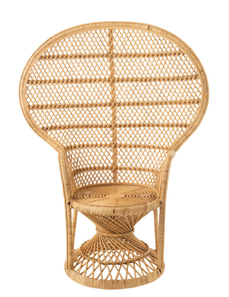 Chaise Paon avec Coussin en Rotin NaturelJ-Line Chaise Paon avec Coussin en Rotin NaturelJ-Line