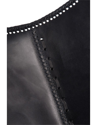 Chaise longue en cuir/métal noirJ-Line