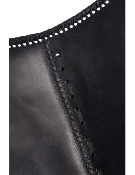 Chaise longue en cuir/métal noirJ-Line