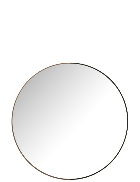 Miroir rond en métal/bois noir grandJ-Line Miroir rond en métal/bois noir grandJ-Line