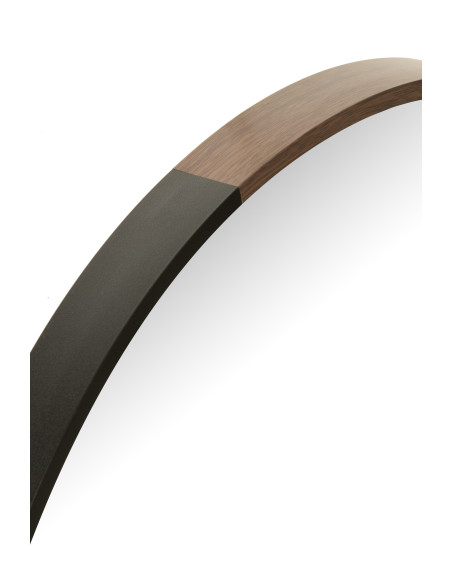 Miroir rond en métal/bois noir petitJ-Line