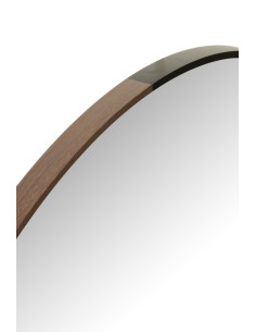 Miroir rond en métal/bois noir grandJ-Line 2