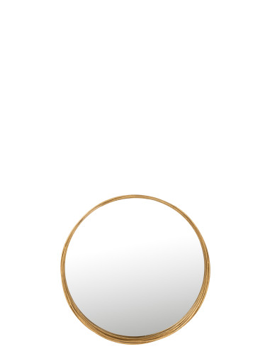 Miroir Aurora Rond en Fer/Verre Doré PetitJ-Line