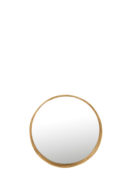 Miroir Aurora Rond en Fer/Verre Doré PetitJ-Line Miroir Aurora Rond en Fer/Verre Doré PetitJ-Line
