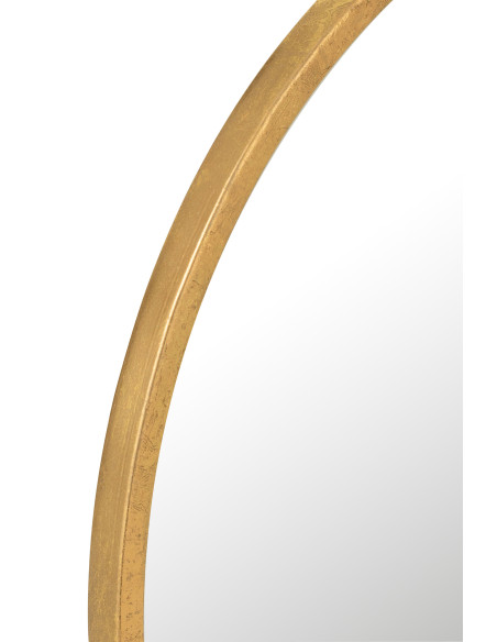 Miroir Mona rond en fer/verre doré très petitJ-Line