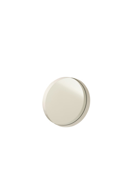 Miroir rond avec bordure en métal blanc petitJ-Line Miroir rond avec bordure en métal blanc petitJ-Line