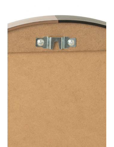 Miroir rond en métal/bois noir petitJ-Line