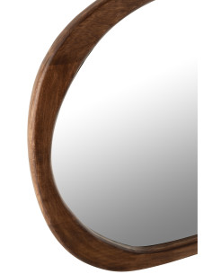 Miroir en bois de manguier irrégulier foncé de grande tailleJ-Line 2