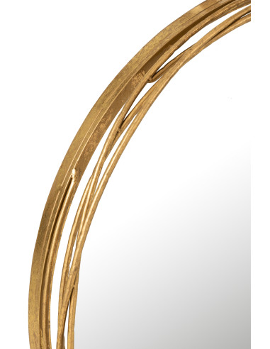 Miroir Aurora Rond en Fer/Verre Doré PetitJ-Line