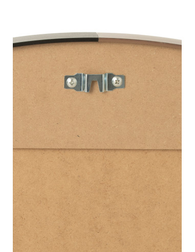 Miroir rond en métal/bois noir grandJ-Line