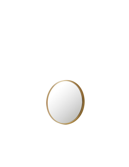 Miroir rond à bordure haute en métal/verre doré petitJ-Line Miroir rond à bordure haute en métal/verre doré petitJ-Line