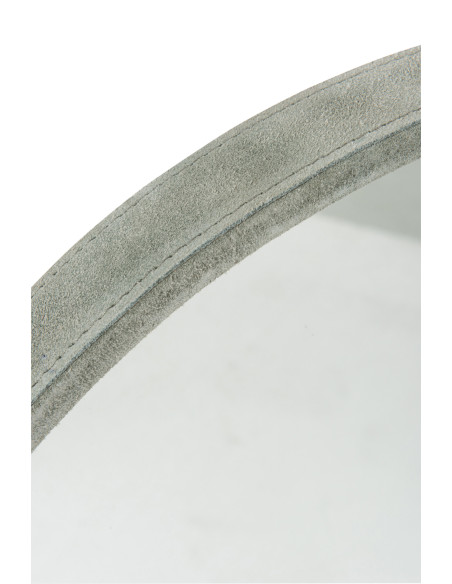 Miroir rond en cuir vert petitJ-Line