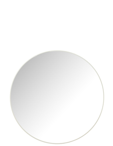 Miroir rond en verre/métal blanc grandJ-Line Miroir rond en verre/métal blanc grandJ-Line