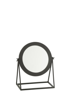 Miroir rond sur pied en métal noirJ-Line