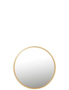 Miroir Mona rond en fer/verre doré grandJ-Line