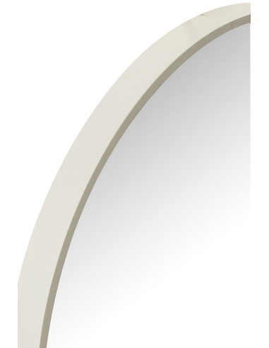 Miroir rond en verre/métal blanc grandJ-Line