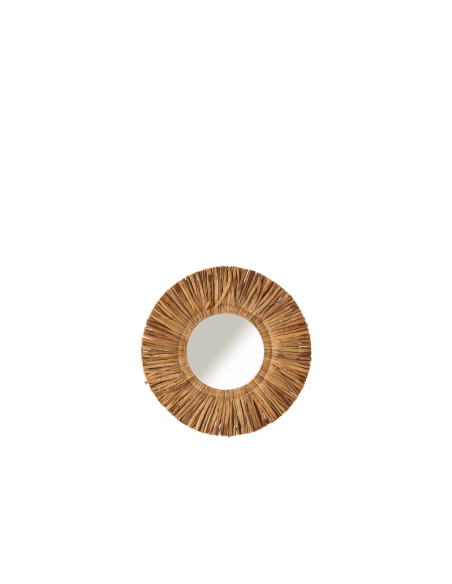 Miroir Maurice Rond en Jacinthe d'Eau Marron PetitJ-Line Miroir Maurice Rond en Jacinthe d'Eau Marron PetitJ-Line