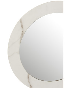 Miroir en marbre MDF/verre blanc petitJ-Line 2