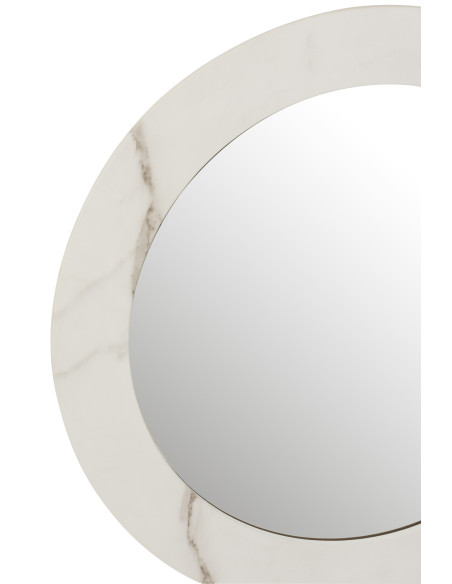 Miroir en marbre MDF/verre blanc petitJ-Line Miroir en marbre MDF/verre blanc petitJ-Line