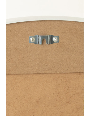 Miroir rond en verre/métal blanc grandJ-Line