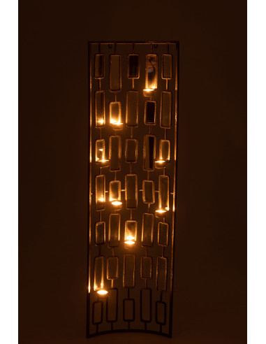Décoration murale Porte-bougie photophore en métal/miroir Gris GrandJ-Line