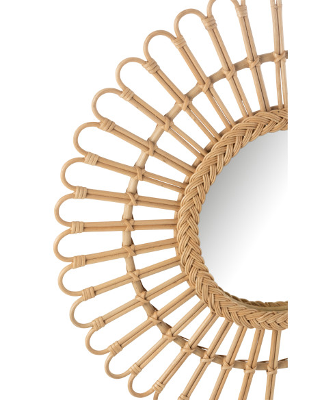 Miroir Ellen Rond en Rotin Naturel PetitJ-Line Miroir Ellen Rond en Rotin Naturel PetitJ-Line