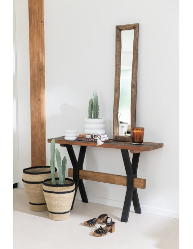 Miroir mural rectangle en bois marron petitJ-Line