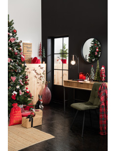 Miroir rond à bordure haute en métal/verre noir petitJ-Line 2