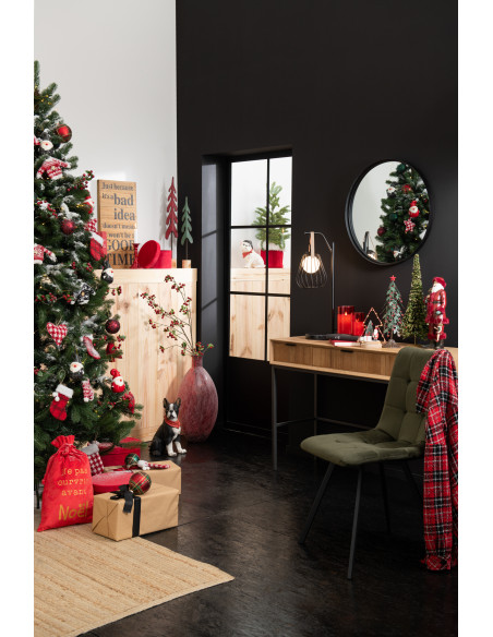 Miroir rond à bordure haute en métal/verre noir petitJ-Line Miroir rond à bordure haute en métal/verre noir petitJ-Line