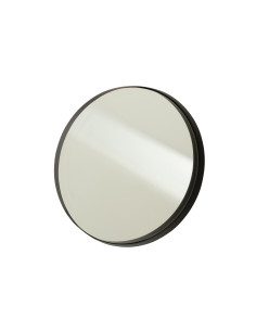 Miroir à bordure ronde en métal noir de grande tailleJ-Line
