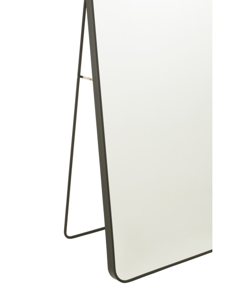 Miroir sur pied rectangle en verre/métal noirJ-Line