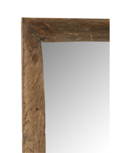 Miroir mural rectangulaire en bois marron grandJ-Line